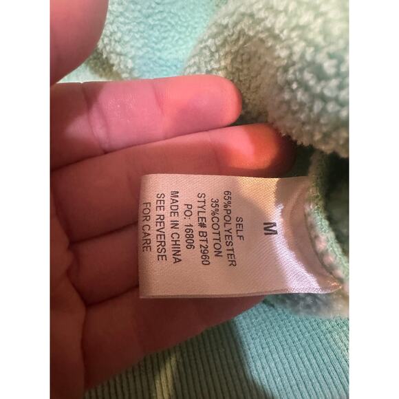 Baevely Anthropologie Mint Green Smiley Face Sweatshirt Positivity Oh Happy Day - Picture 9 of 9